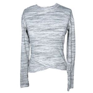 Lululemon Close To Crossing Long Sleeve Top sz S * Space Dye Silver Spoon White